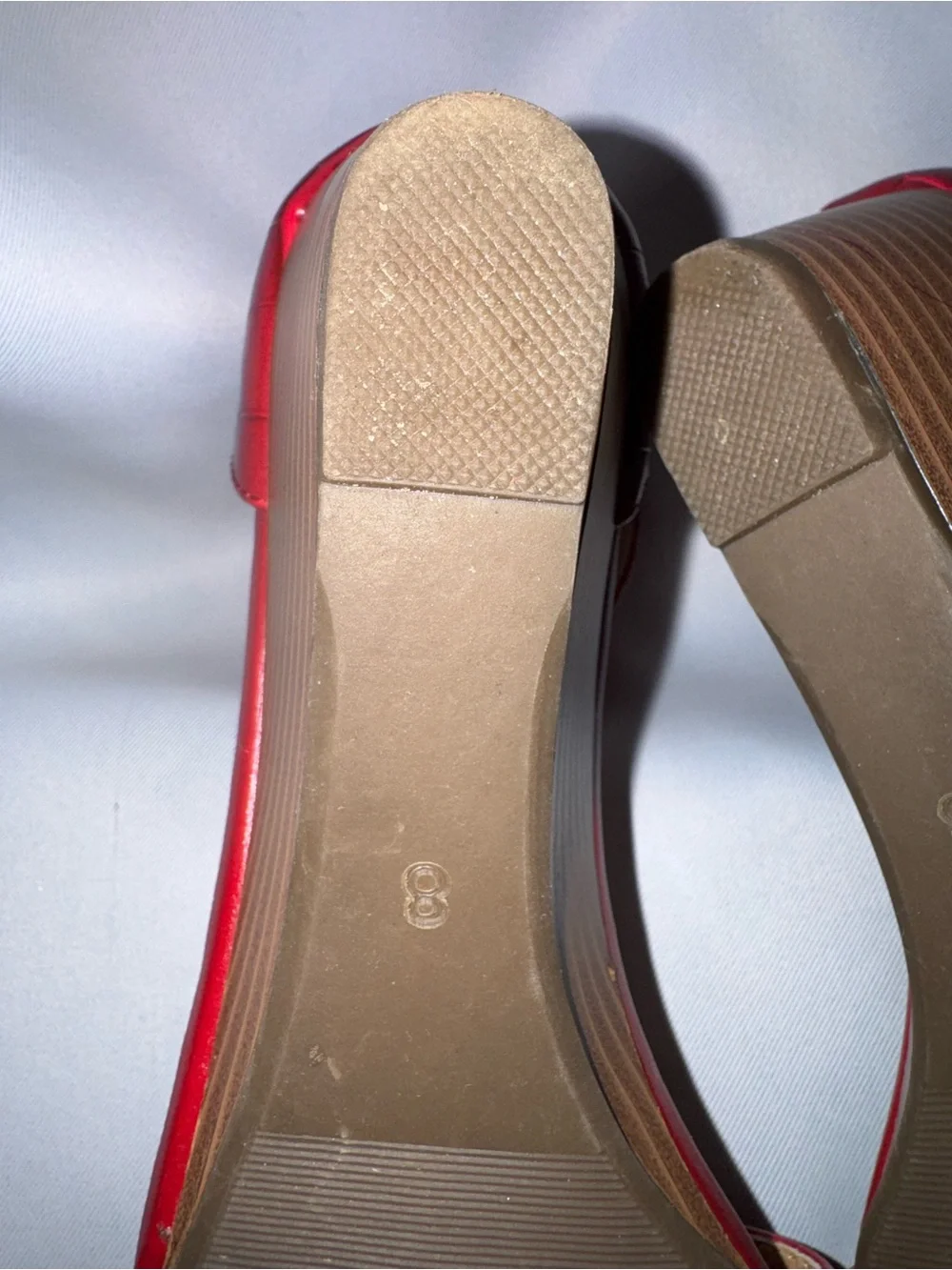 Comfort 1946 Sandals for Women Red Croc-Embossed Look Ankle Strap Wedge Sandals